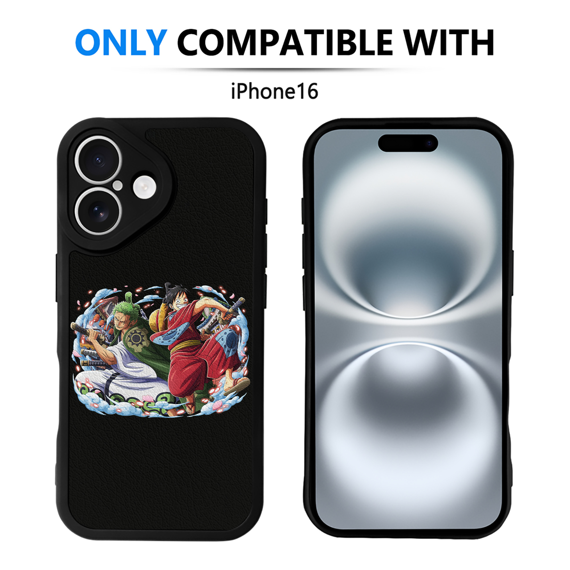 （画像用） ワンピース モンキー・D・ルフィ ONE PIECE Monkey D. Luffy 【iPhone 16シリーズ対応】シリコンスマホケース（レザー調） 材質：シリコン